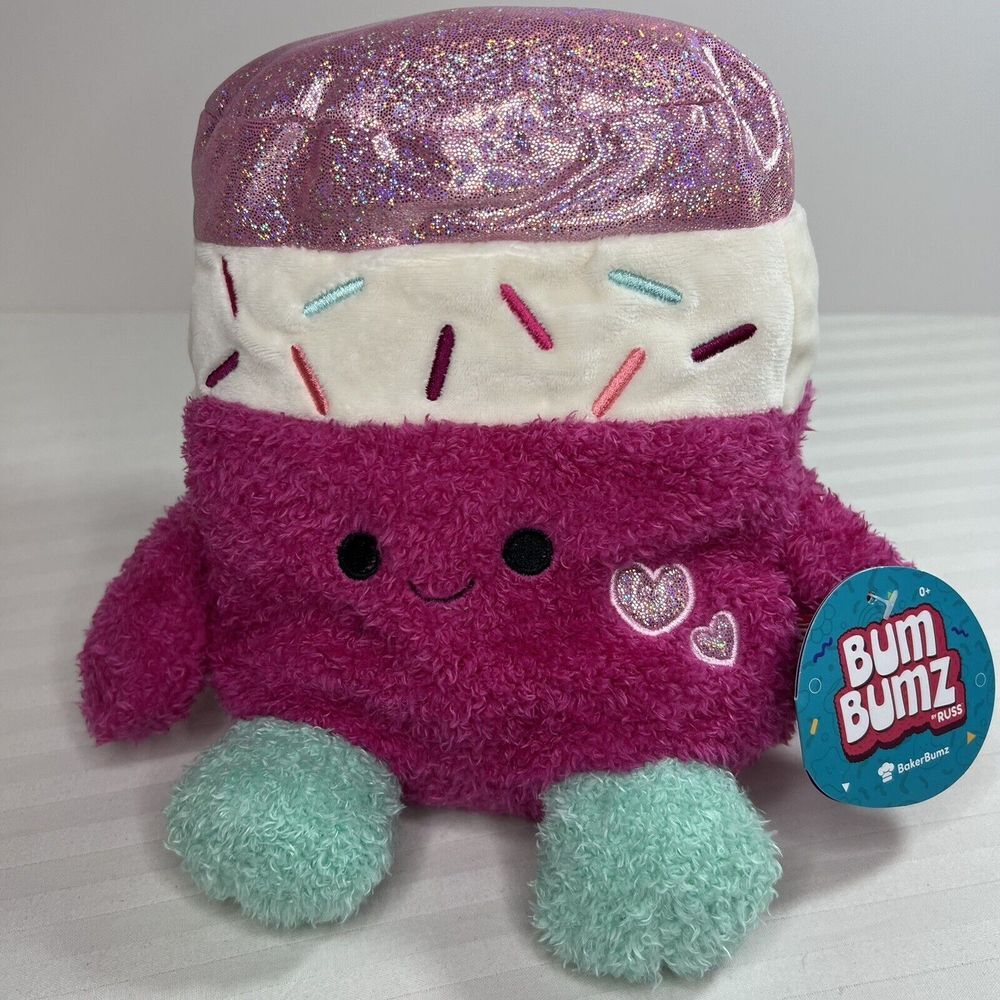 Bumbumz Bakerbumz JAMAL the RAINBOW SPRINKLES JAR 7.5"‎ Bum Bumz plush Baker NEW
